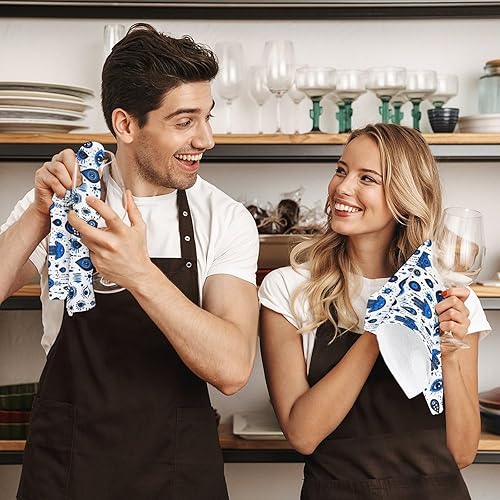 Miniatura 7 de Decorative Hand Towels for Bathroom - Retro Blue Eyes Print Soft Absorbent Small Bath Hand Towels for Kitchen, Farmhouse, Spa, Hotel, Guest Tea and