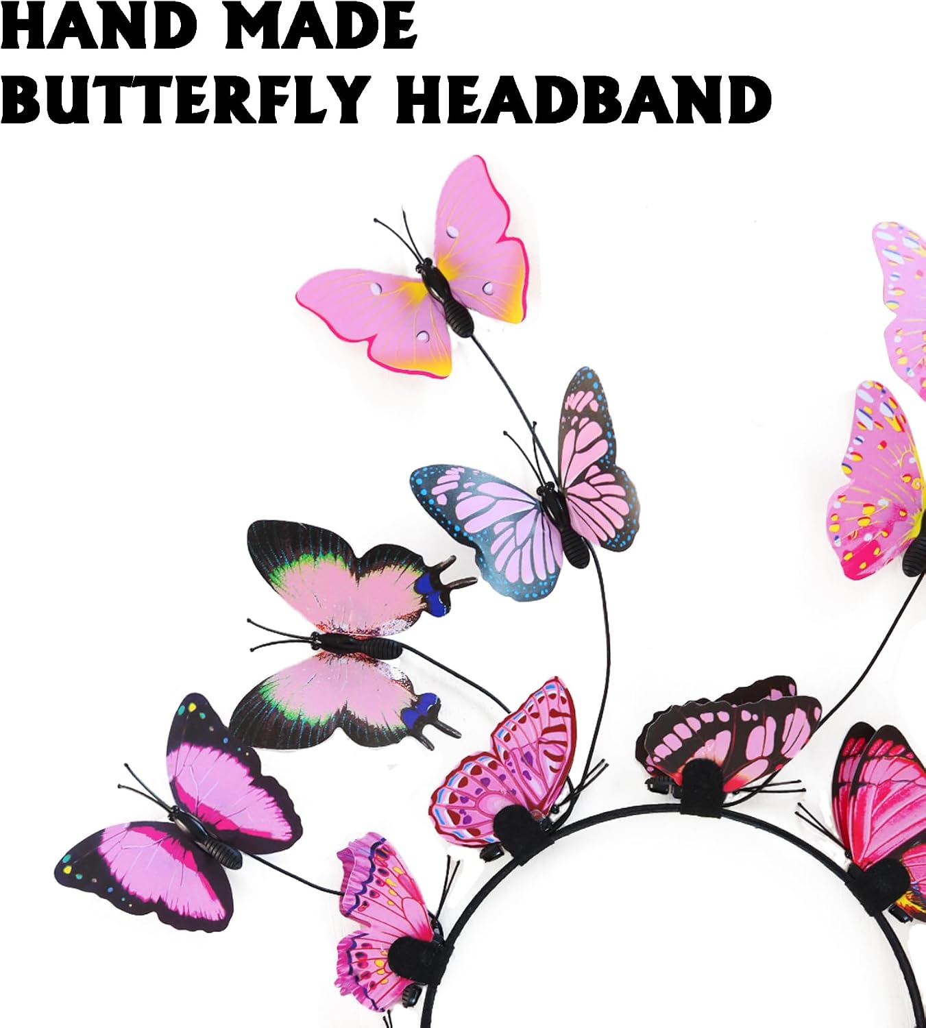 Double-Sided Adult Fairy-Butterfly-Wings-Costume for Women Music Festival Cosplay Cape Headband as Birthday Gifts