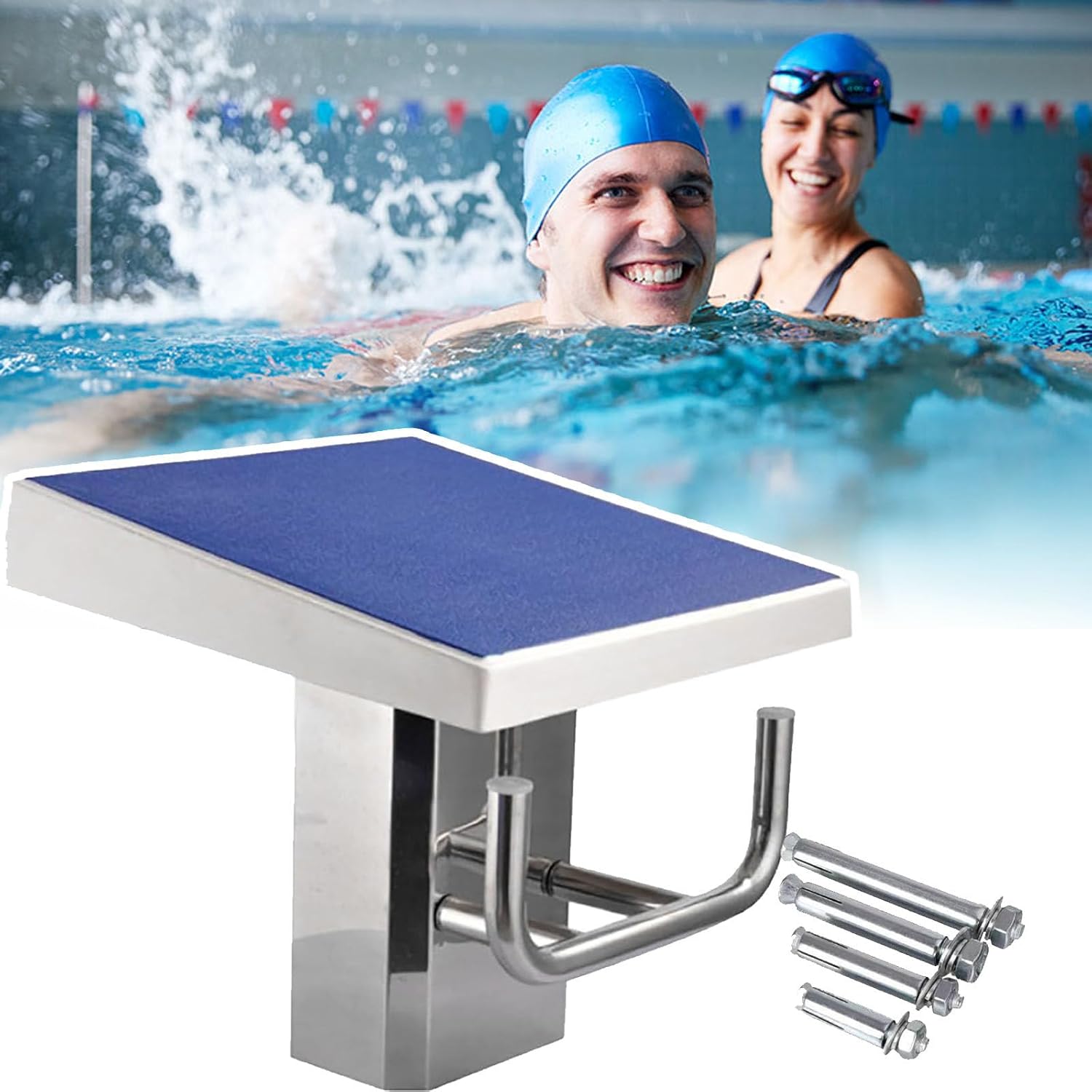 Pool Diving Board, Professional Pool Diving Boards, 15° Inclined, Diving Board for Indoor and Outdoor Use, Non-slip Surface, Load Capacity 250 Kg / 550 Lbs, For Swimming Pool and Competition,Upgraded