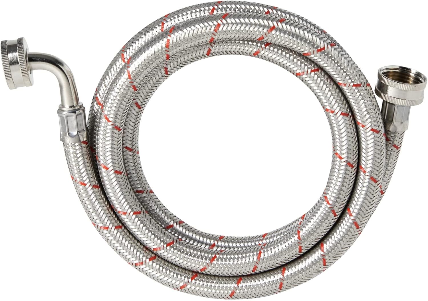 2 Pack Universal Washing Machine Hoses with 90 Degree Elbow Connection, Stainless Steel Rust and Burst Protection (6 Feet) : Appliances