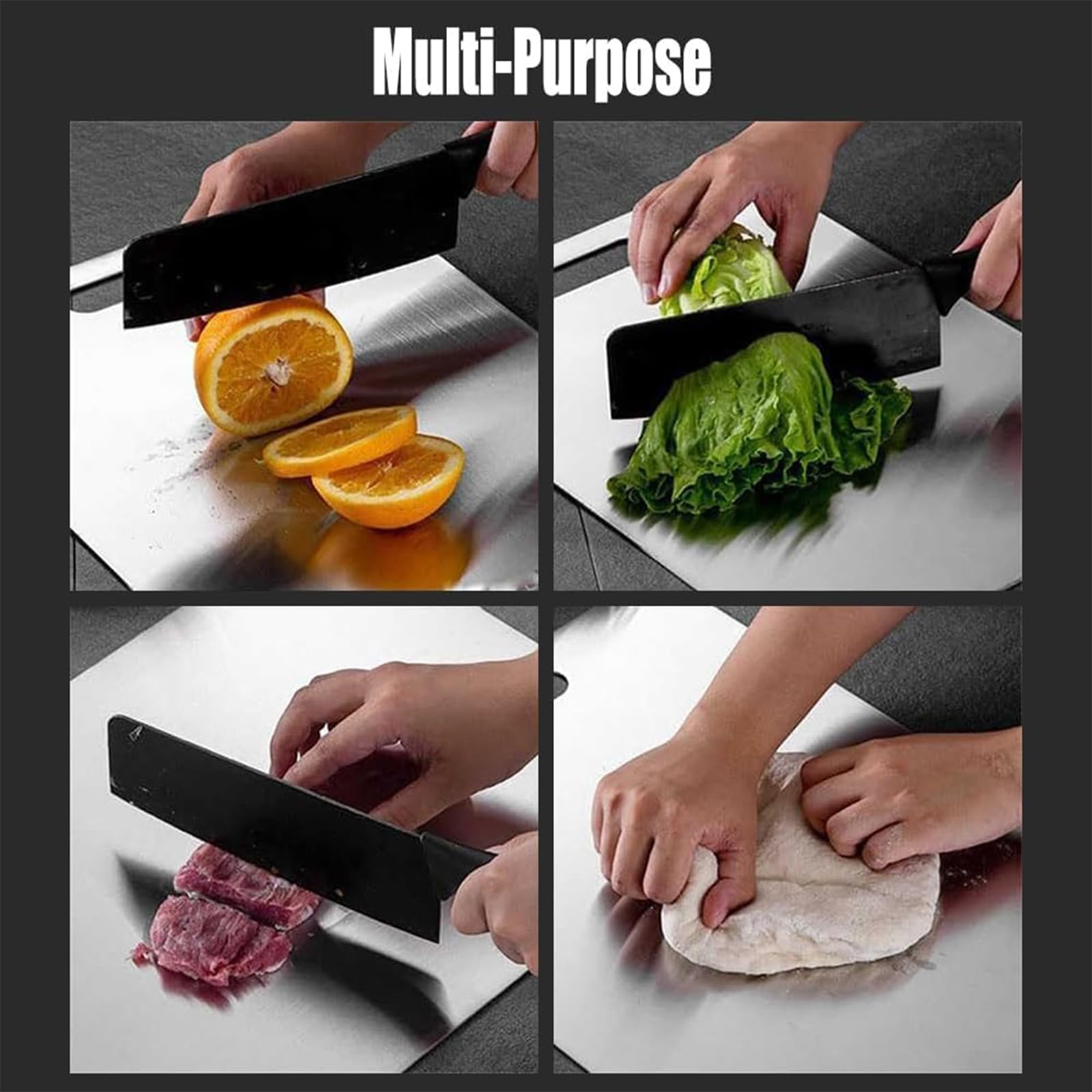 Tabla de cortar gruesa de doble cara de grado alimenticio para carne, frutas y verduras, cocina duradera, esencial para chefs y cocineros caseros