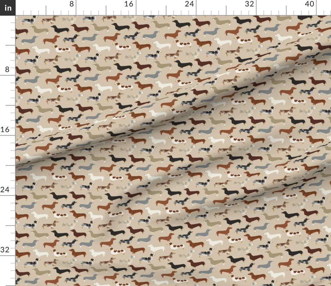 Spoonflower Fabric - Dachshund Dachshunds Dogs Dog Pet Cute Pets Weiner Wiener Printed on Petal Signature Cotton Fabric by The Yard - Sewing Quilting Apparel Crafts Decor