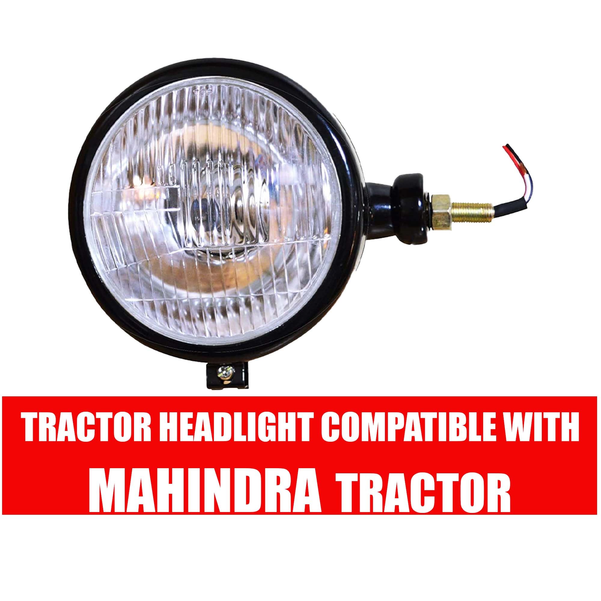Phare avant APSMOTIV noir avec ampoules 12V, compatible avec les tracteurs Mahindra 275, 575, 485, 475, etc.