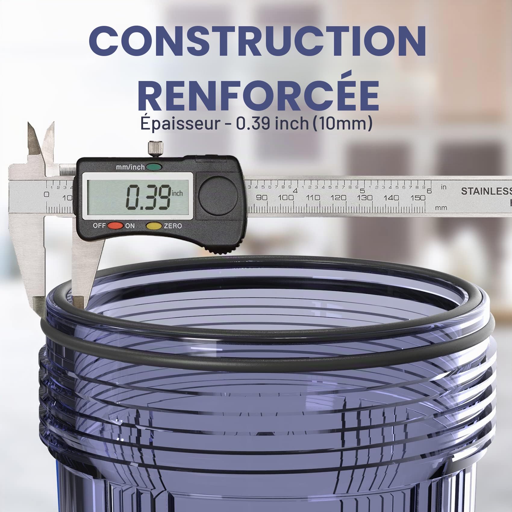 SimPure DB10C Système de Filtration d'eau Domestique avec Support de Fixation et Clé, pour Toute la Maison, Taille 10" x 4,5", Entrée/Sortie 1"