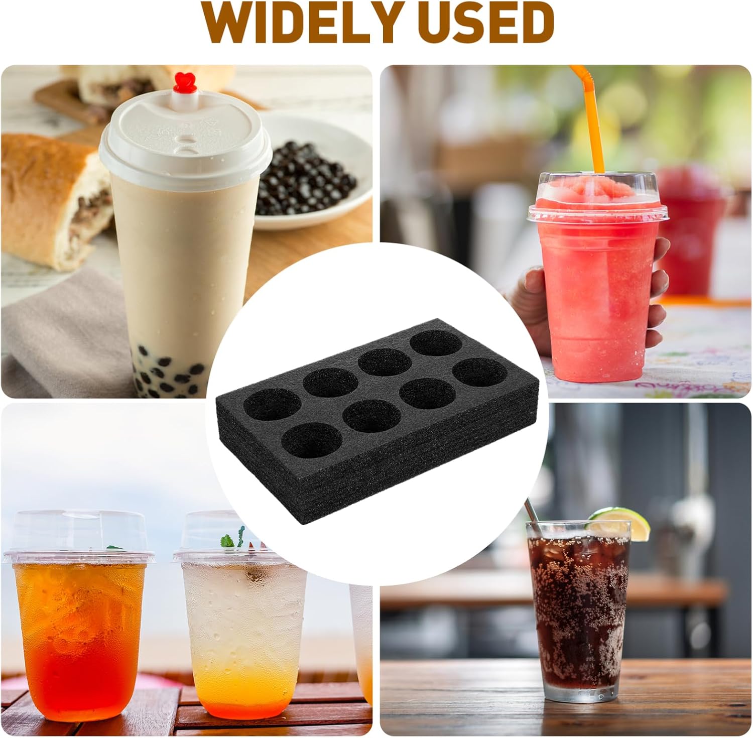 3pcs Outdoor Beverage Cup Holder Takeout Cup Tray 8 Compartment Drink Holders for White Pearl Cotton Material