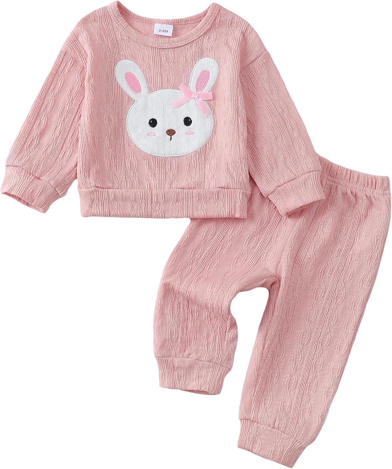 Kucnuzki Baby Toddler Girl Clothes Long Sleeve Crewneck Sweatshirt Tops Sweatpant Sweatsuit Baby Girl Fall Winter Outfit
