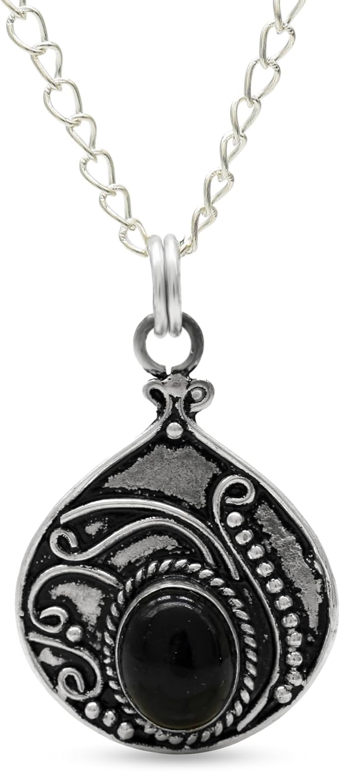 Natural Gemstone 10x12MM Oval Cut Pendant with Free Chain, 925 Sterling Silver Handmade Necklace, Energy Balancing Gemstone Pendant, Chic Ethnic Style Jewelry, Valentine’s Day Gift.