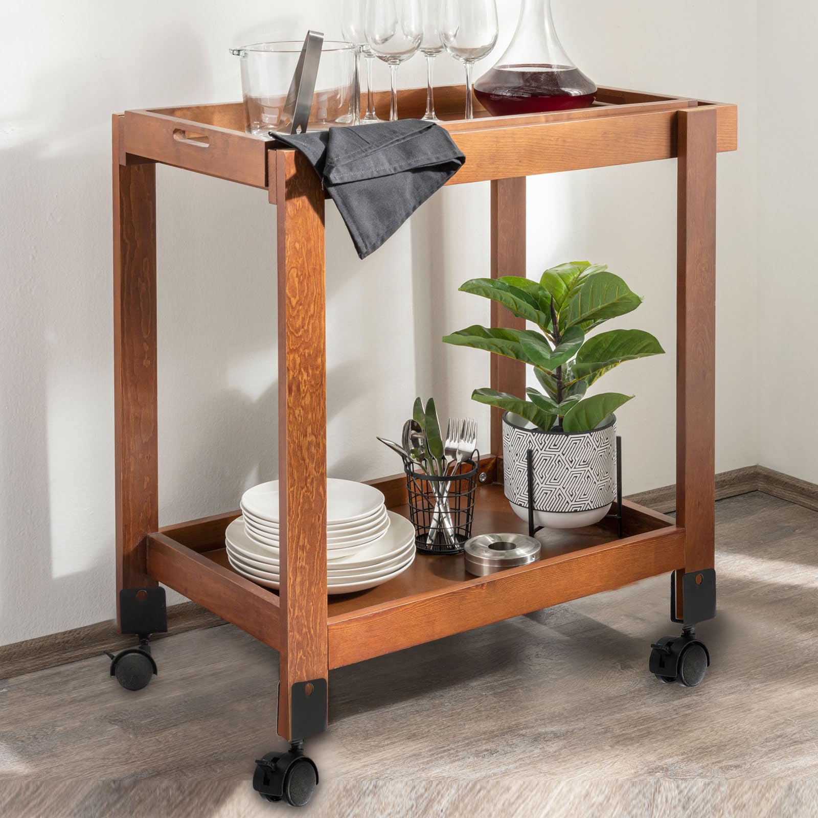 PATIKIL Rueda Giratoria De 1.5" Con Soporte En U De 0.79", Juego De 4 Ruedas Giratorias De Nylon 360° Sin Ruido Con Frenos Para Patas De Muebles Negro