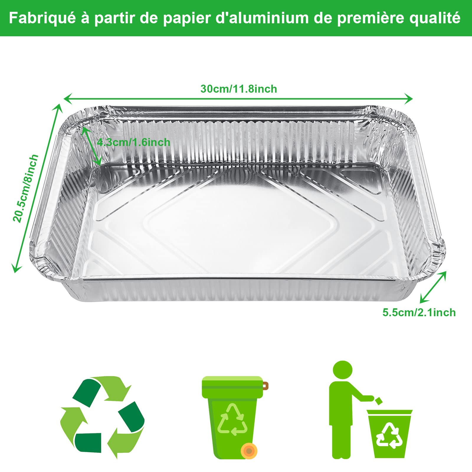 SENENQU 30 Stück Grill Aluschalen Groß 2200ML, Grillschalen Aluminium 31,5 x 21 x 5 CM, Einweg Aluminiumfolie Schalen Für Barbecue Das Kochen Grillen Küche Restaurierung