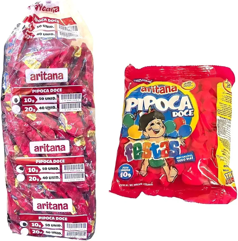 kit 25 Mini Pipoca Doce Com 10gr cada para festas eventos brindes pipoca de qualidade