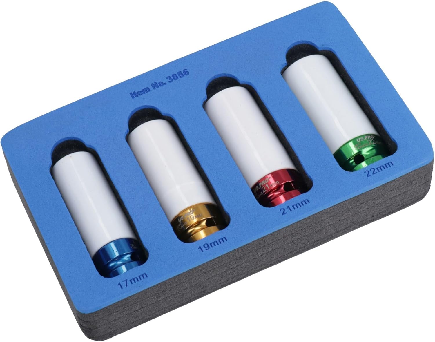 1/2" Drive Alloy Wheel Nut Impact Sockets 17mm 19mm 21mm 22mm 4pc Bergen