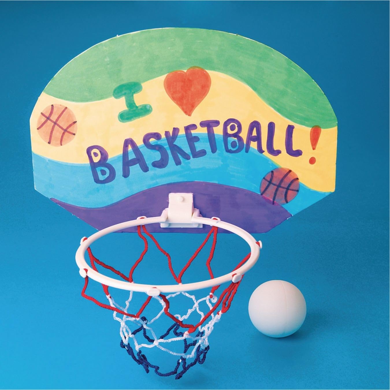 Color Me Basketball Hoop Craft Kit Without Markers