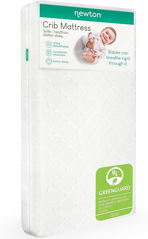 Colchón para cuna y cama para niños pequeños, transpirable y lavable - Blanco