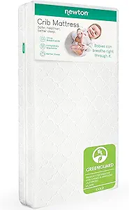 Newton Baby Crib Mattress and Toddler Bed - Ultra-Breathable Proven to Reduce Suffocation Risk, 100% Washable, 2-Stage, Non-Toxic Better Than Organic, Removable Cover - Deluxe 5.5" Thick- White