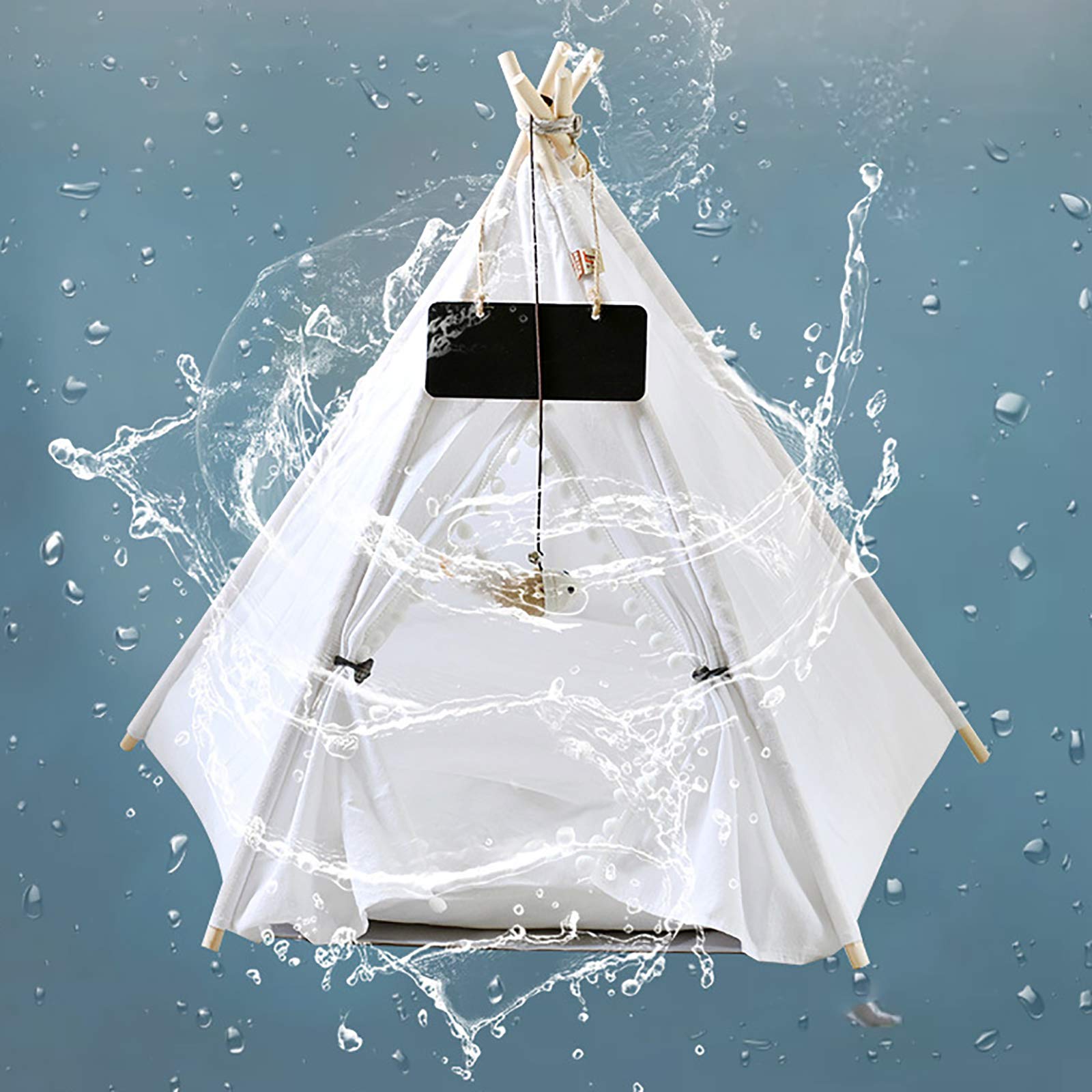 Tipi pour Animaux de Compagnie, Tente pour Chiens avec oreillers Amovibles et Tente tipi Lavable pour Chiens et Chats, lit pour Animaux de Compagnie, tipi pour Chiens,E,60 * 60 * 80CM