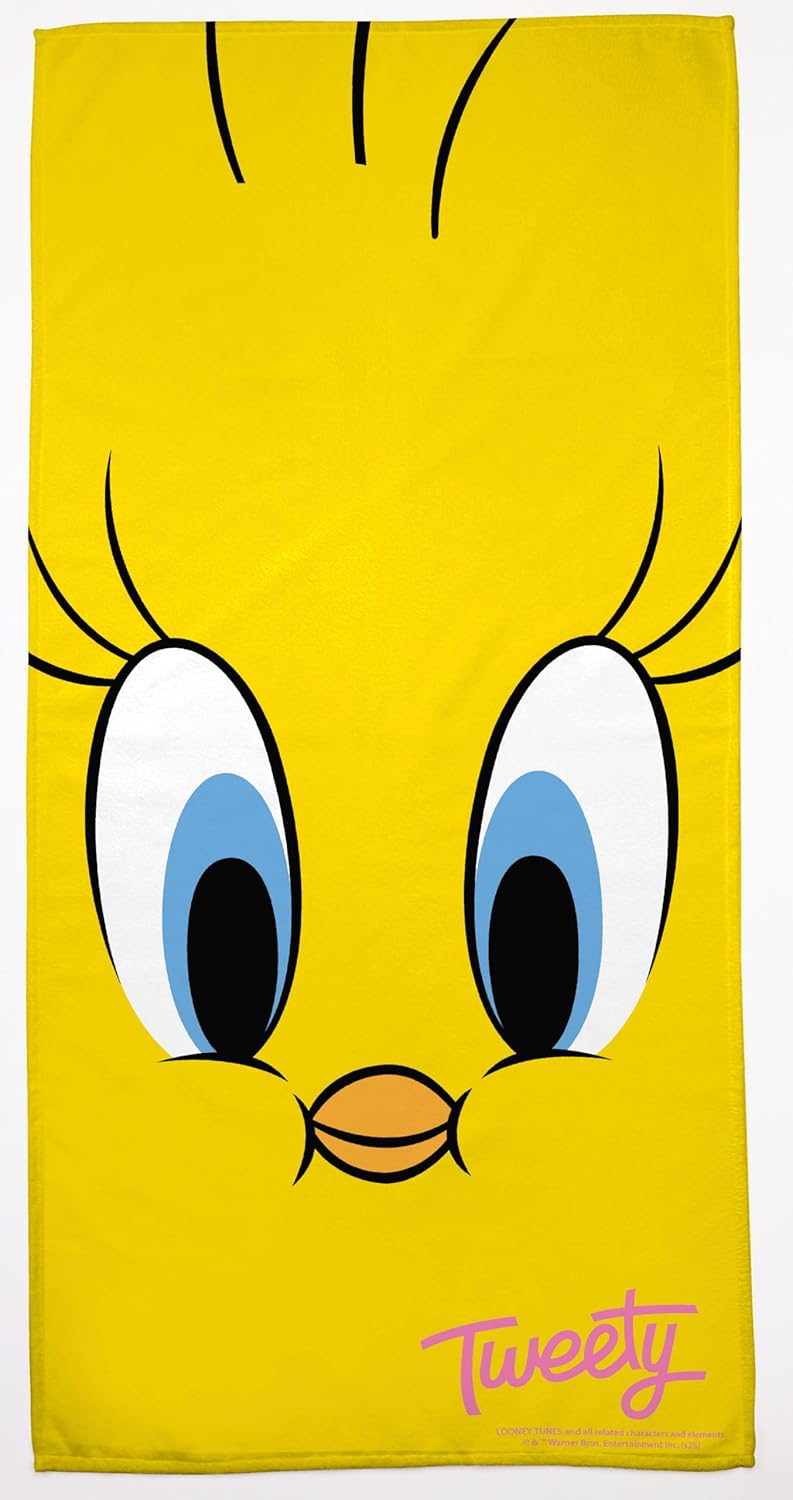 LOONEY TUNES Soft Vibrant Beach, Bath and Pool Towel, Size 30 X 60 inches (Tweety)