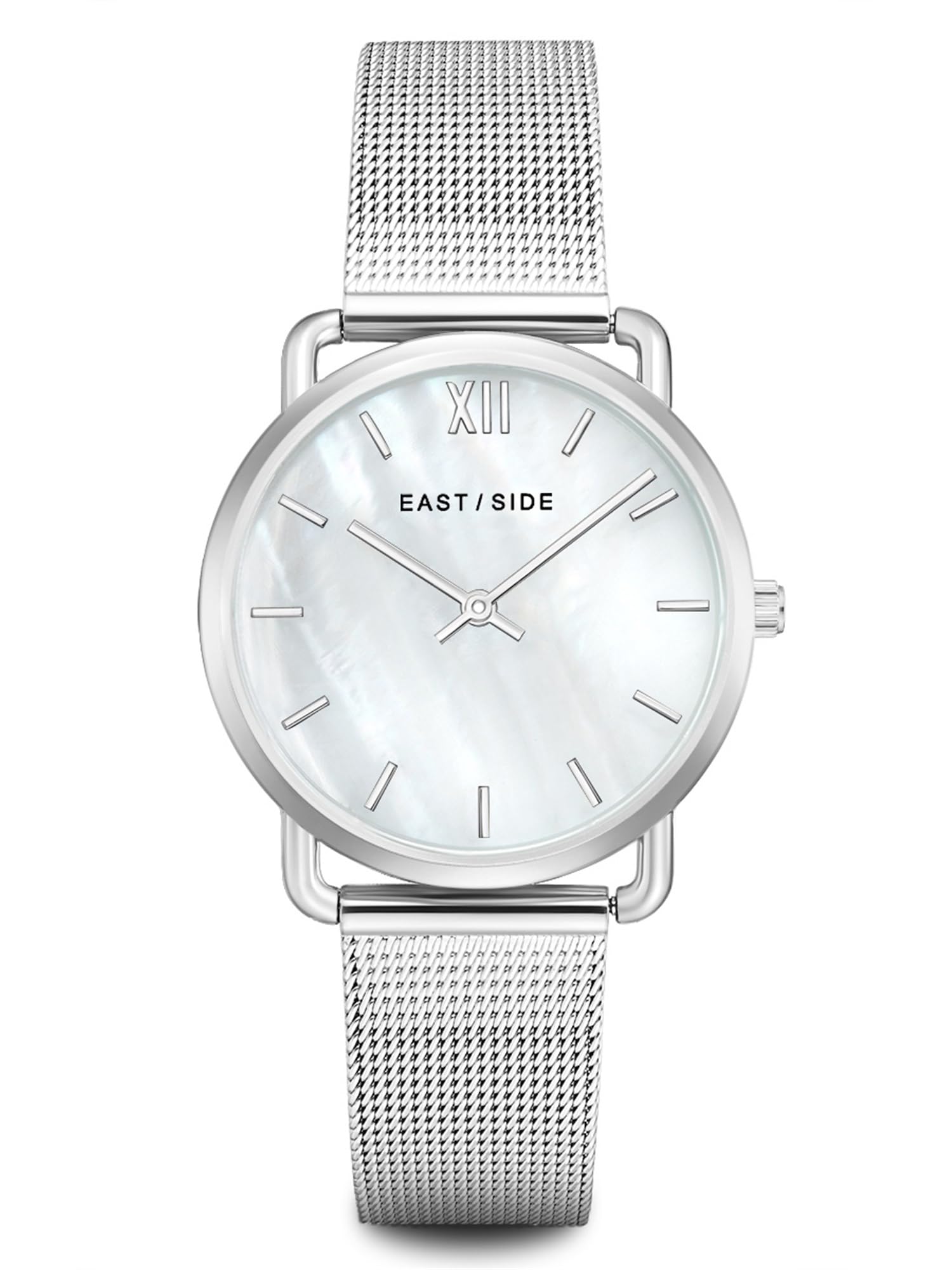 Eastside Damen Uhr Metall-Legierung Silber Quarzwerk 3 ATM