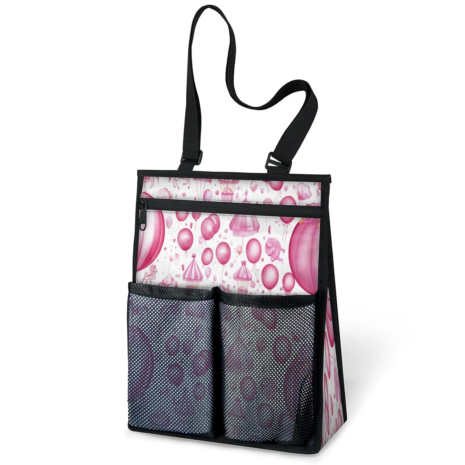 Ourtheme Cute Circus Theme Portable Shower Bag for Travel Gym Camp Beach Tote Shower Caddy Bags Hanging Toiletry