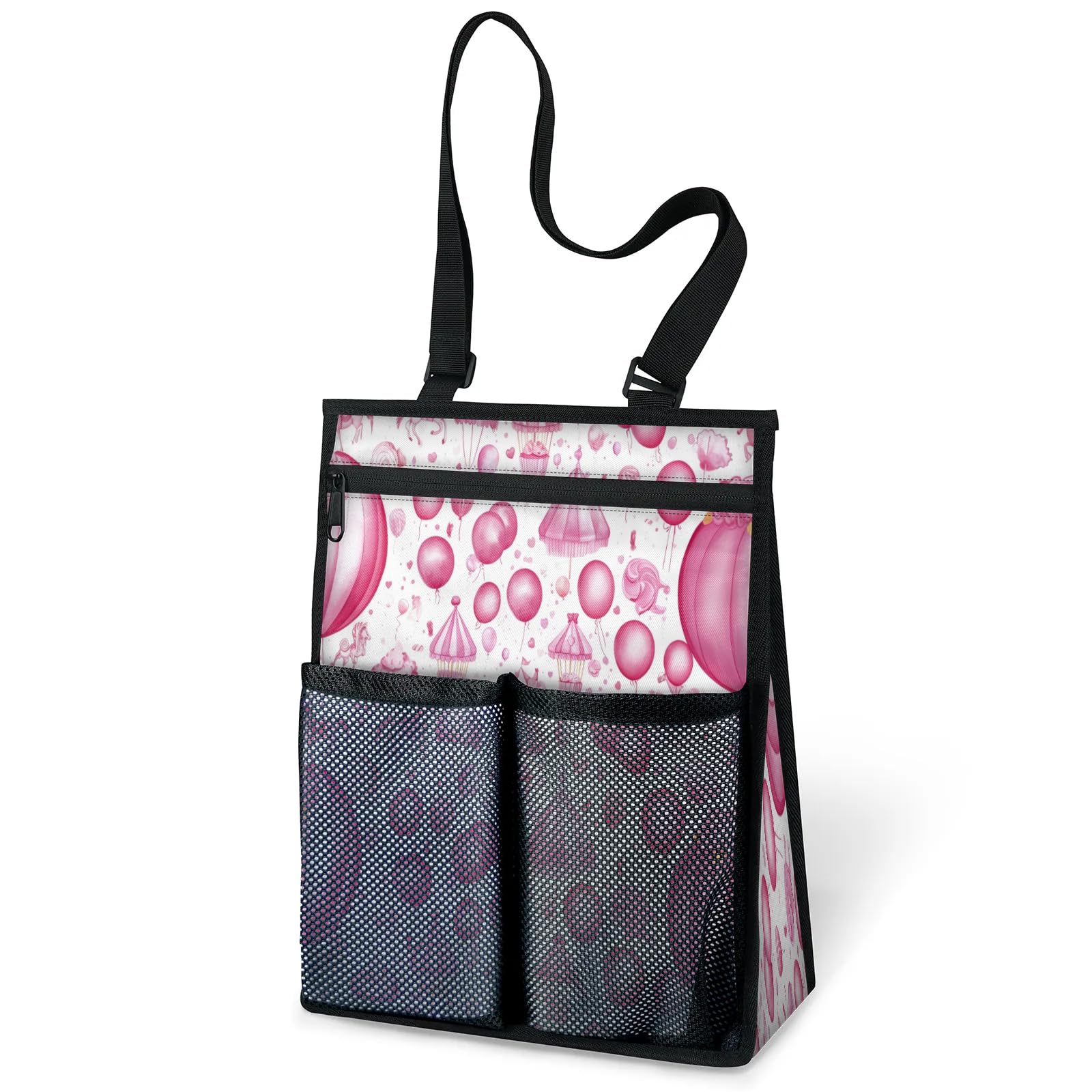 Ourtheme Cute Circus Theme Portable Shower Bag for Travel Gym Camp Beach Tote Shower Caddy Bags Hanging Toiletry