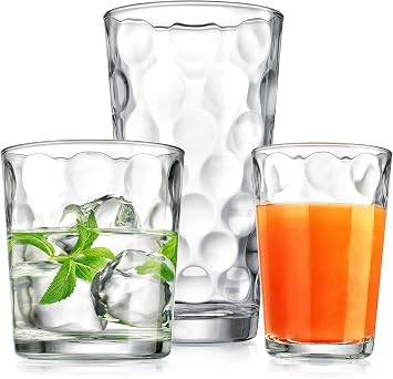 Home Essentials 12-pc Galaxy Glassware - Drinking Glasses, Mixed Drinkware Set. Highball 17 oz. Rock 13 oz. Juice 7 oz. Glass Tumblers