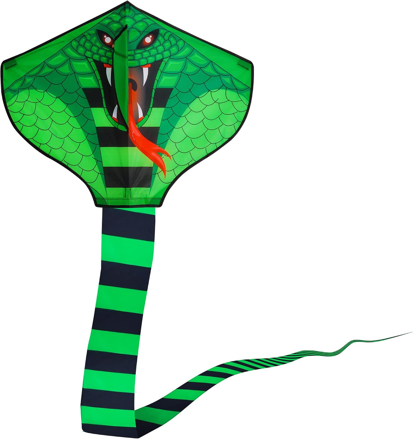 4 Pack Kites - Large Fire Dragon Kite Green Snake Devil Fish Red Mollusc Octopus with Long Colorful Tail for Kids Adults Outdoor Game Activities - Image 6