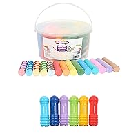 Vista 14 de Colorations juego de tiza para acera para salón de clases, set surtido, juego al aire libre, sin pantalla, creatividad, dibujo, rayuela, fácil