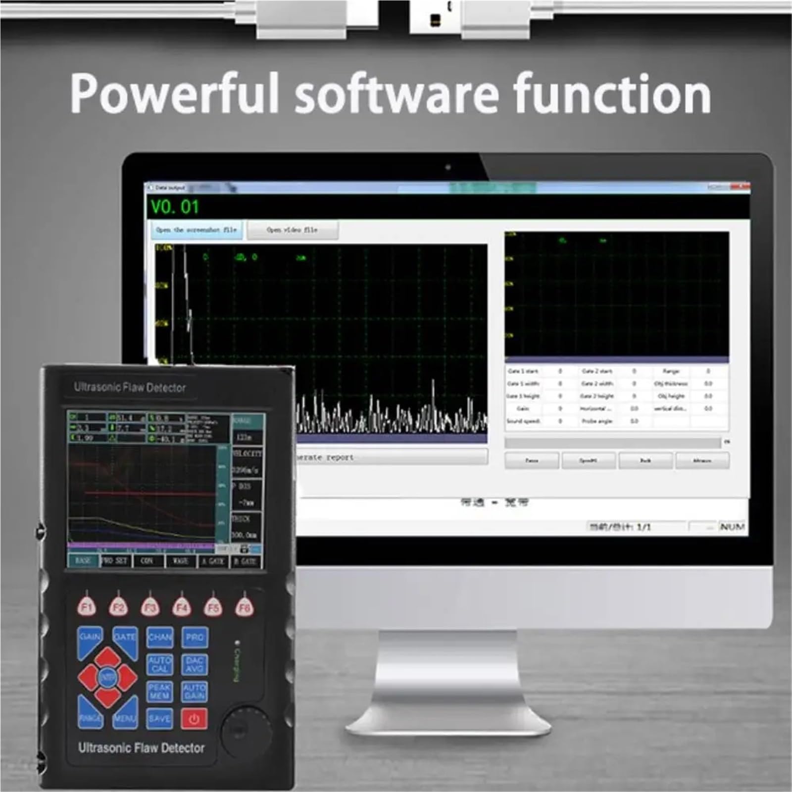 Détecteur de défauts numérique, Détecteur de défauts à ultrasons numérique portable avec affichage automatique for une localisation précise pour l'inspection des soudures