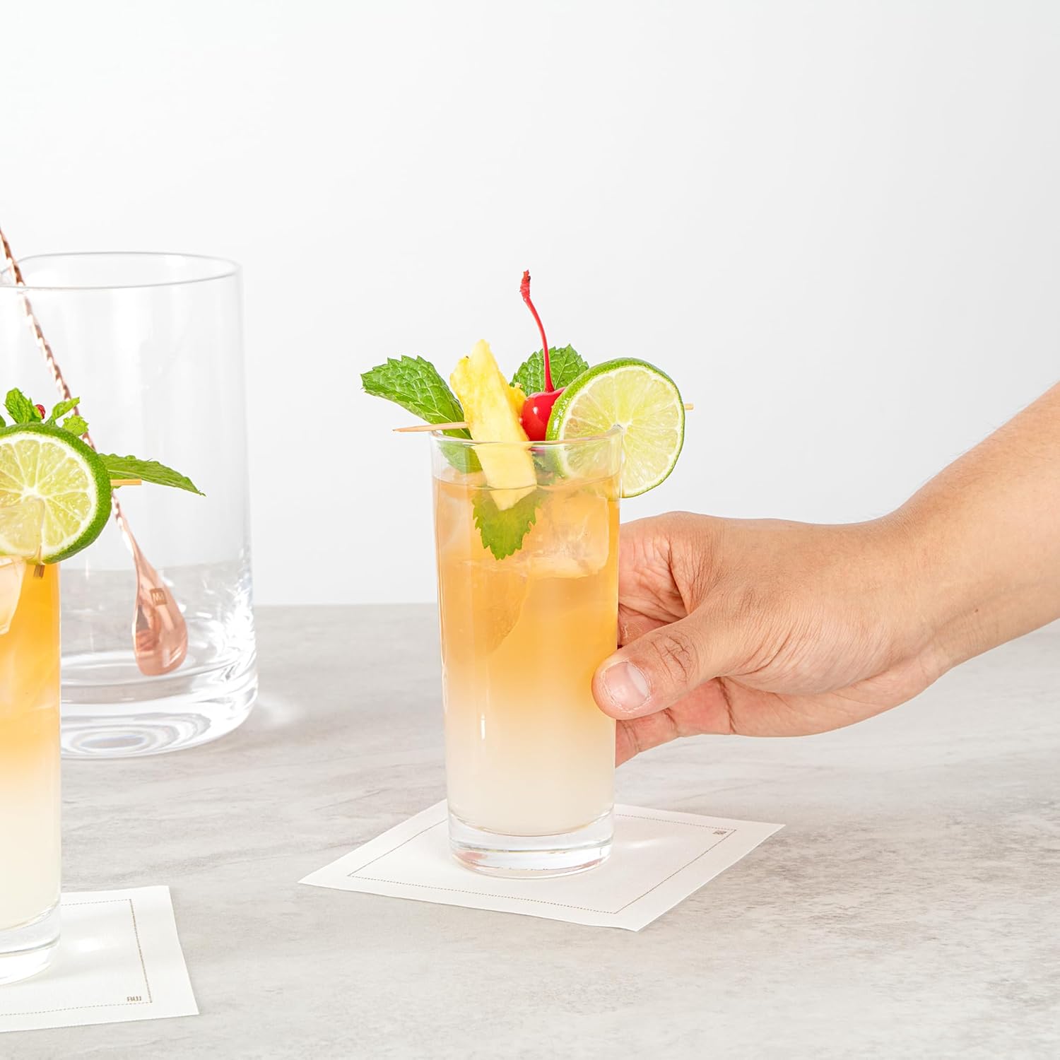 Restaurantware-Vetri 7 Ounce Highball Glasses, 6 Dishwashable Cocktail Glasses - No-Lead, Premium, Clear Glass Tumblers For Scotch, Ideal For Serving Liquor, Cocktail, Bourbon, Cognac, And More