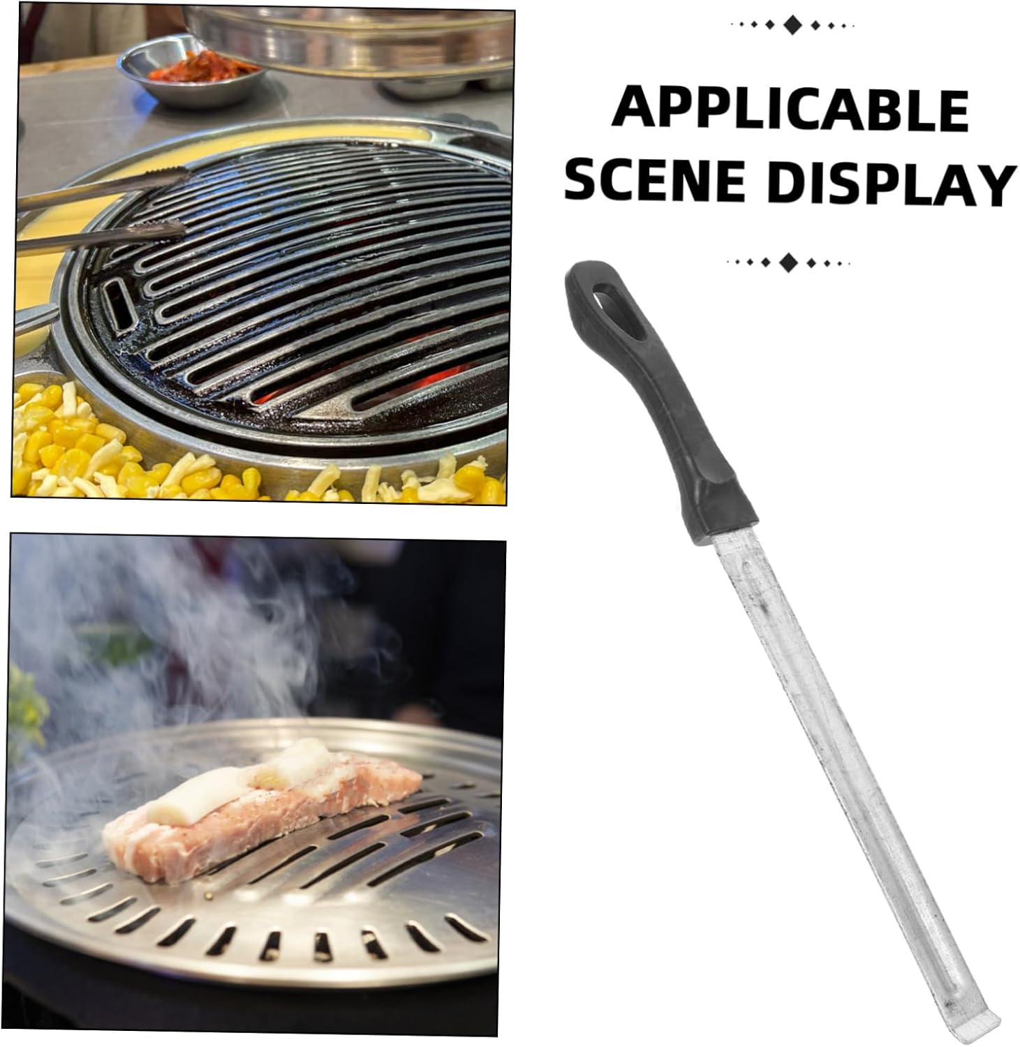 UPKOCH Stainless Steel BBQ Grill Grate Lifter with ABS Handle, Silver