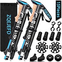 ZQEJEFD Trekking Poles Folding Trekking Poles, 2pcs Trekking Poles Carbon and Aluminium Foldable, Lightweight Aluminium 7075, Adjust Length 108-135 cm, Nordic Walking, Walking, Mountain