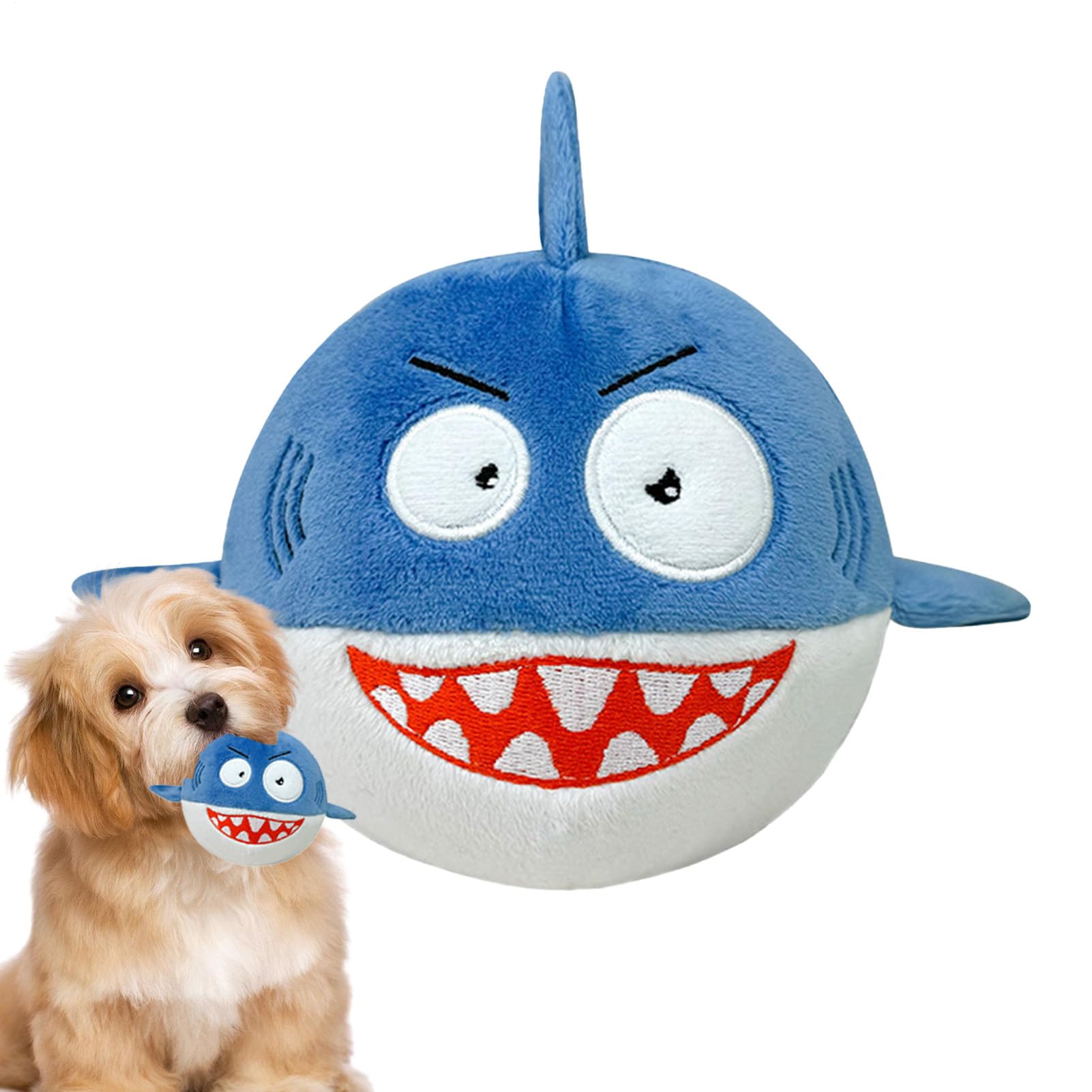 Jouet de dentition pour chien avec peluche et balle de rire sonore