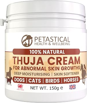 Thuja Cream for Dogs, Cats, Horse, Birds - Cooling Skin Care, Deep Moisturising, Traditionally used for Abnormal Skin Growth, Warts, Sarcoids - All Natural - Made in UK