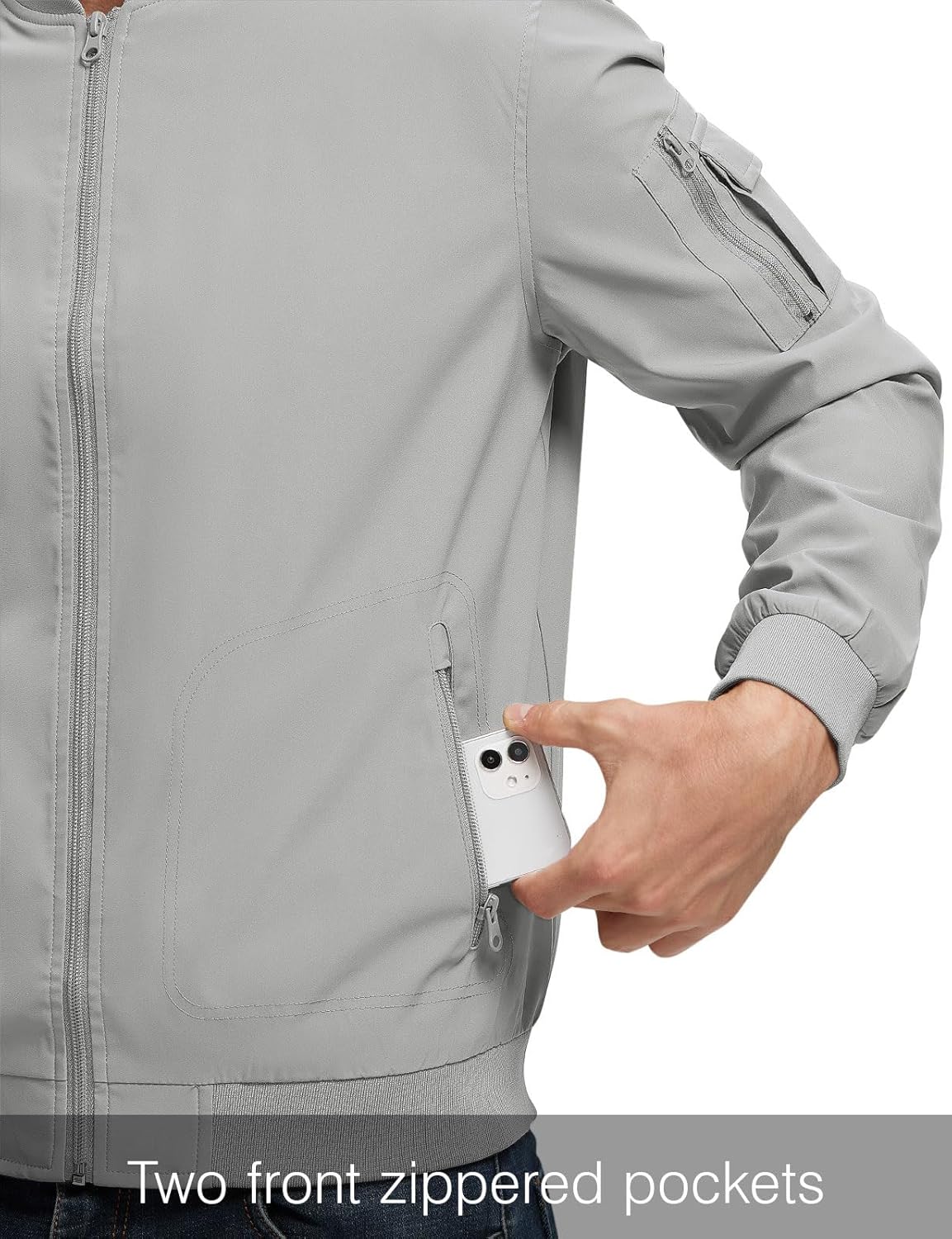 Rdruko Men's Lightweight Bomber Jacket Causal Fashion Stylish Windbreaker Light Jacket - Image 6