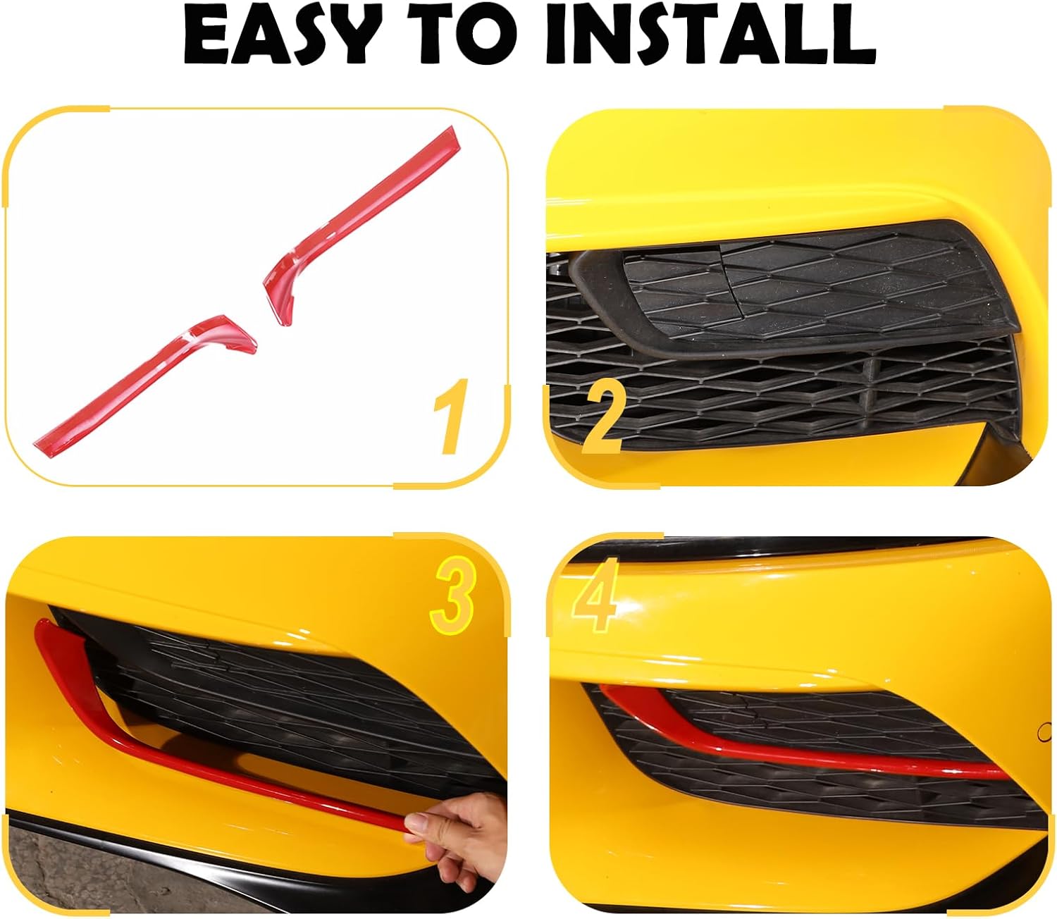 Light Fog Light Trim Front Fog Light Cover Eyebrow Cover Trim Frame Exterior Decoration Compatible with Toyota Supra GR A90 A91 MK5 2019-2022, Supra AccessoriesCovers (sports red)