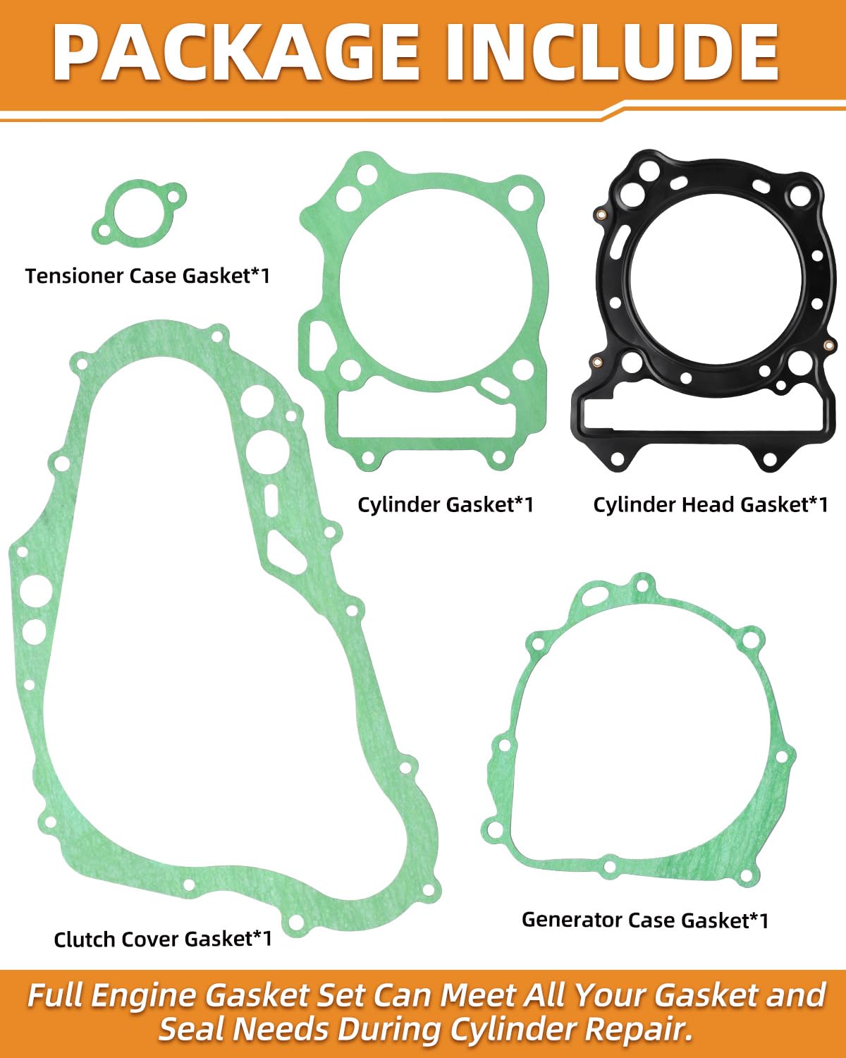 Gasket Set for Suzuki DRZ400 2000 2001 2002 2003 2004, DRZ400SM 2005-2008 2013-2023, DRZ400E 2005-2007, DRZ400S 2001-2009 2011-2023, Full Engine Gaskets Complete Rebuild Kit