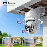 2K Telecamera Wi-Fi Esterno con vista a 360°, Codnida 3MP Videocamera Sorveglianza con fili PTZ Telecamera con Visione Notturna, Tracciamento Automatico del Movimento,Allarme Sonoro e Luminoso - 5