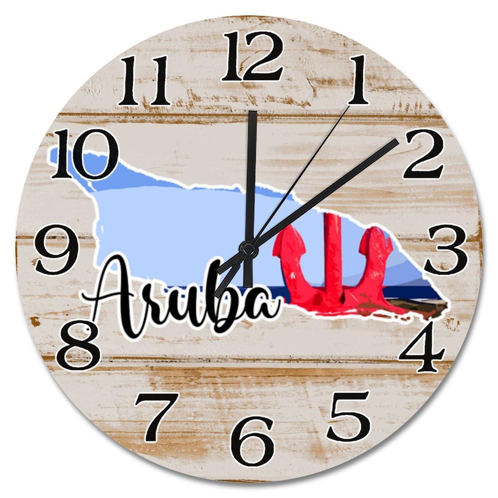 Horloge murale Aruba silencieuse 38 cm pour décoration de salon et de cuisine