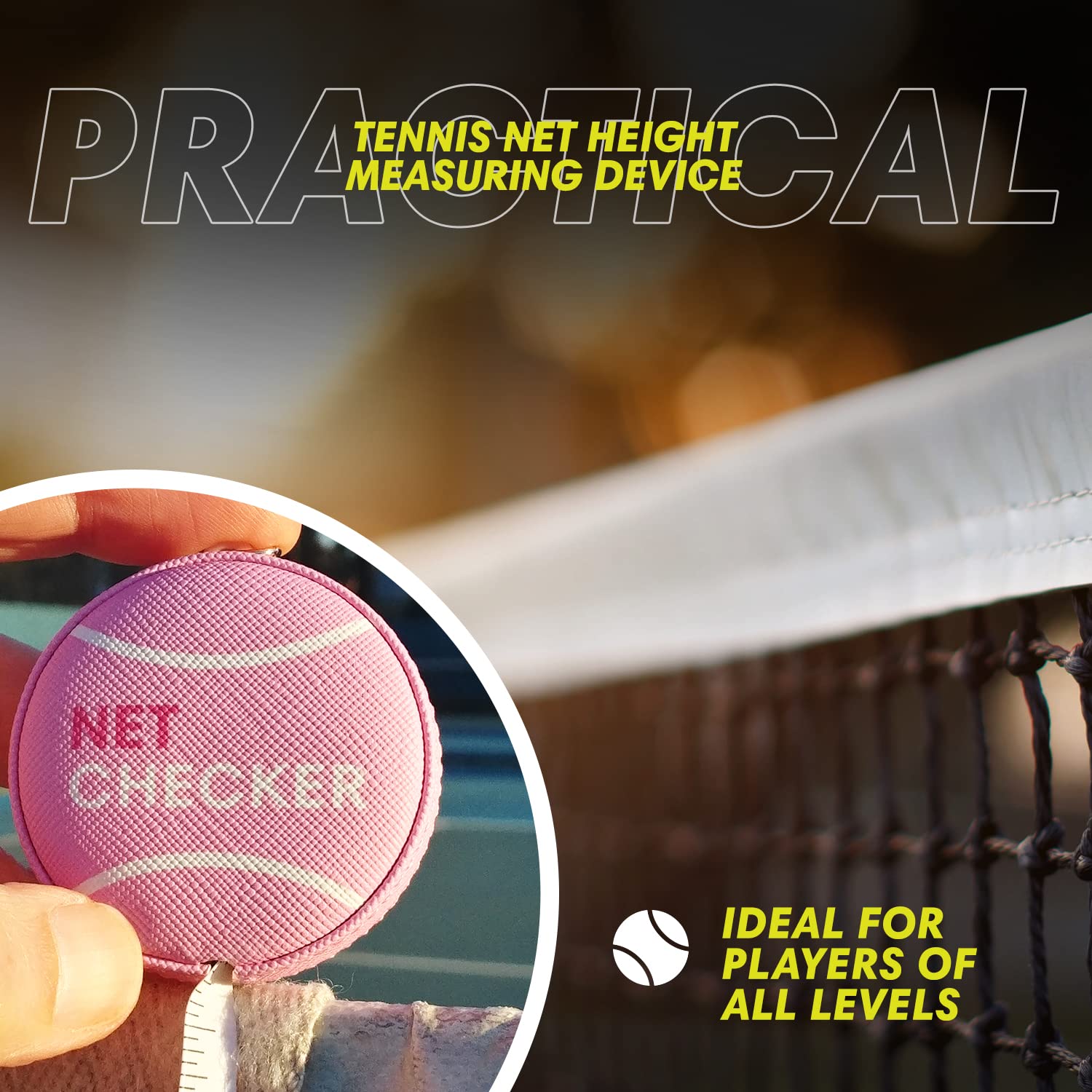 Tennis Net Height Mini Measuring Tape 59 cali, Przenośna Elastyczna Taśma Miernicza z Brelokiem