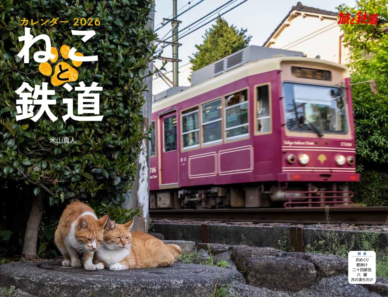 ねこと鉄道（月めくり/壁掛け）（イカロスカレンダー2026