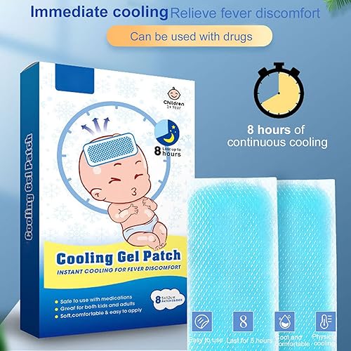 Miniatura 3 de 8 parches de enfriamiento para niños, almohadillas desechables para fiebre, parche de fiebre para niños, almohadillas frescas para fiebre y