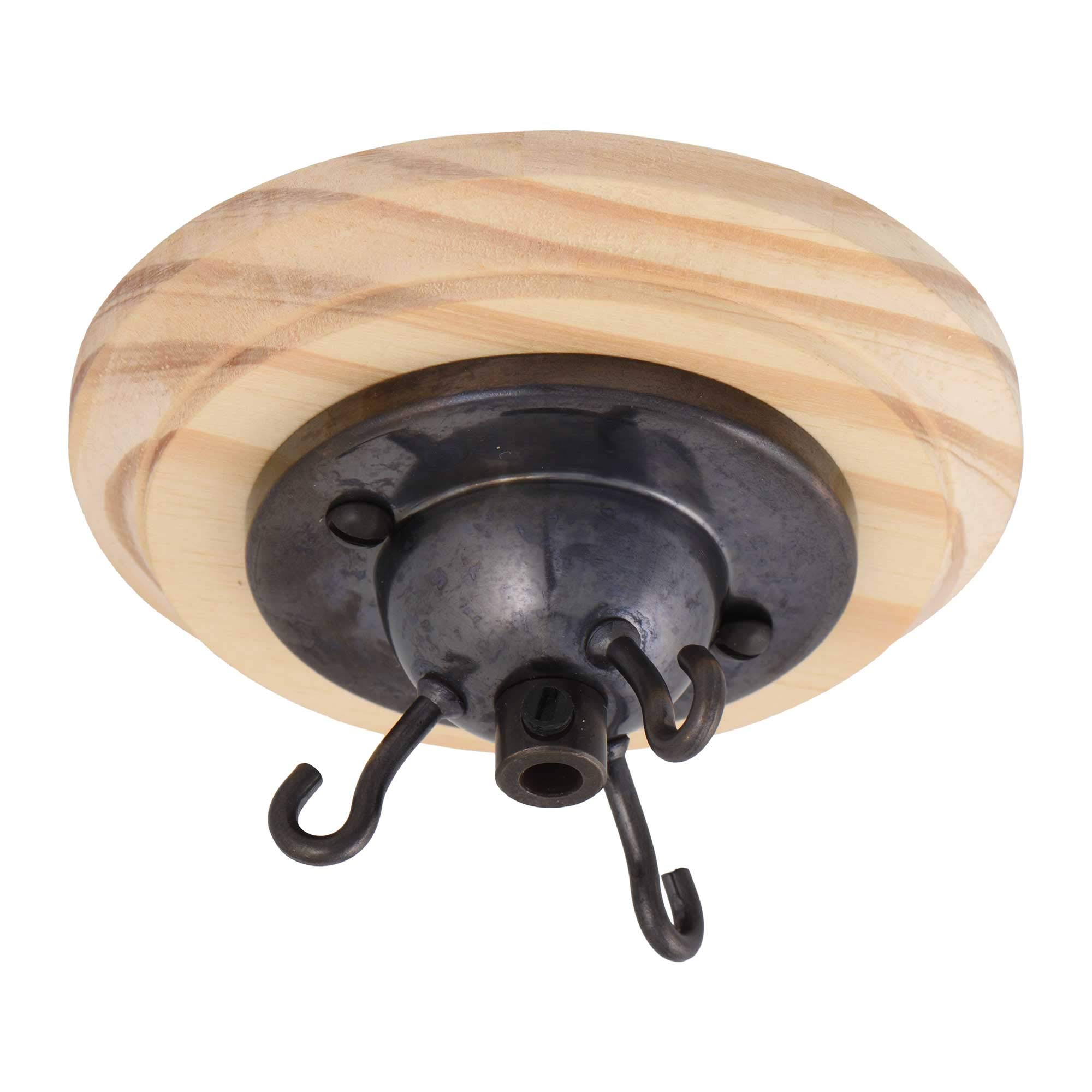 Elektek Bronze 3 Hook Ceiling Rose Kit With Matching Screws Cord Grip And Wood Ceiling Pattress
