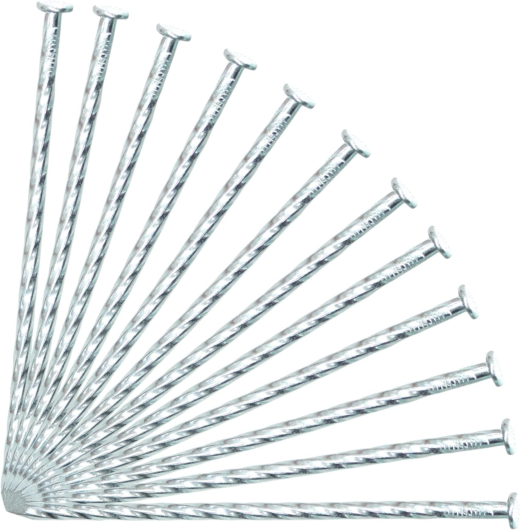 50/100/150 Pack 6" Solid Galvanized NonRust Metal Garden Stakes Spiral Landscape