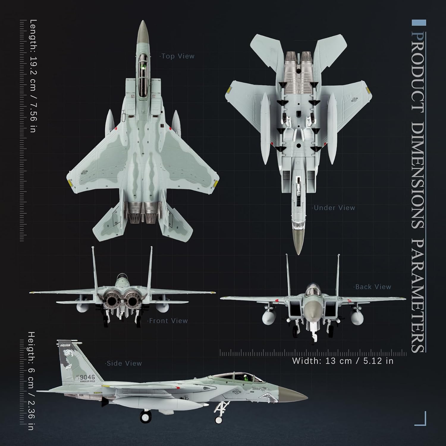 HANGHANG 1/100 Military Model Plane F15C Eagle Alloy Fighter Plane Model Model Airplane for Collection and Gift