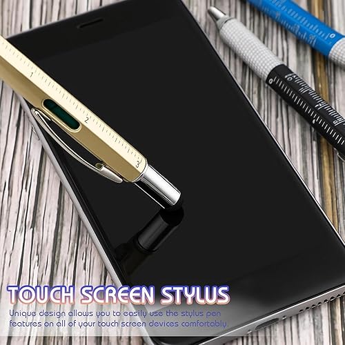 Miniatura 6 de 30 bolígrafos de herramientas 6 en 1 multiherramienta con regla, medidor de nivel, bolígrafo, lápiz capacitivo, destornillador y destornillador
