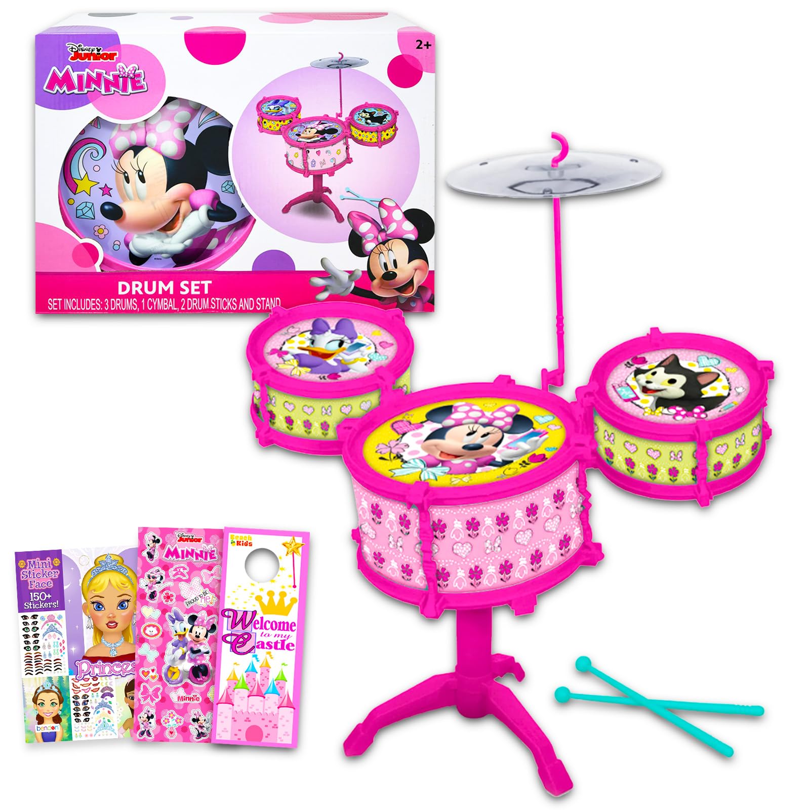Amazon | ミニーマウス トイ ドラムセット 女の子用 - ディズニー