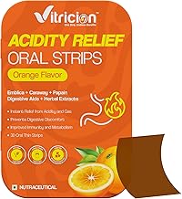 Acidity Relief Oral Strips - 30 Fast-Dissolving Strips | Orange Flavor, Instant Relief from Acidity, Heartburn, Gas & Bloating | With Papaya, Amla, Mint & Fennel