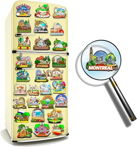Miniatura 4 de Montreal - Imán para nevera con imán de madera 3D, monumentos coleccionables de viaje, decoración hecha a mano, 1308