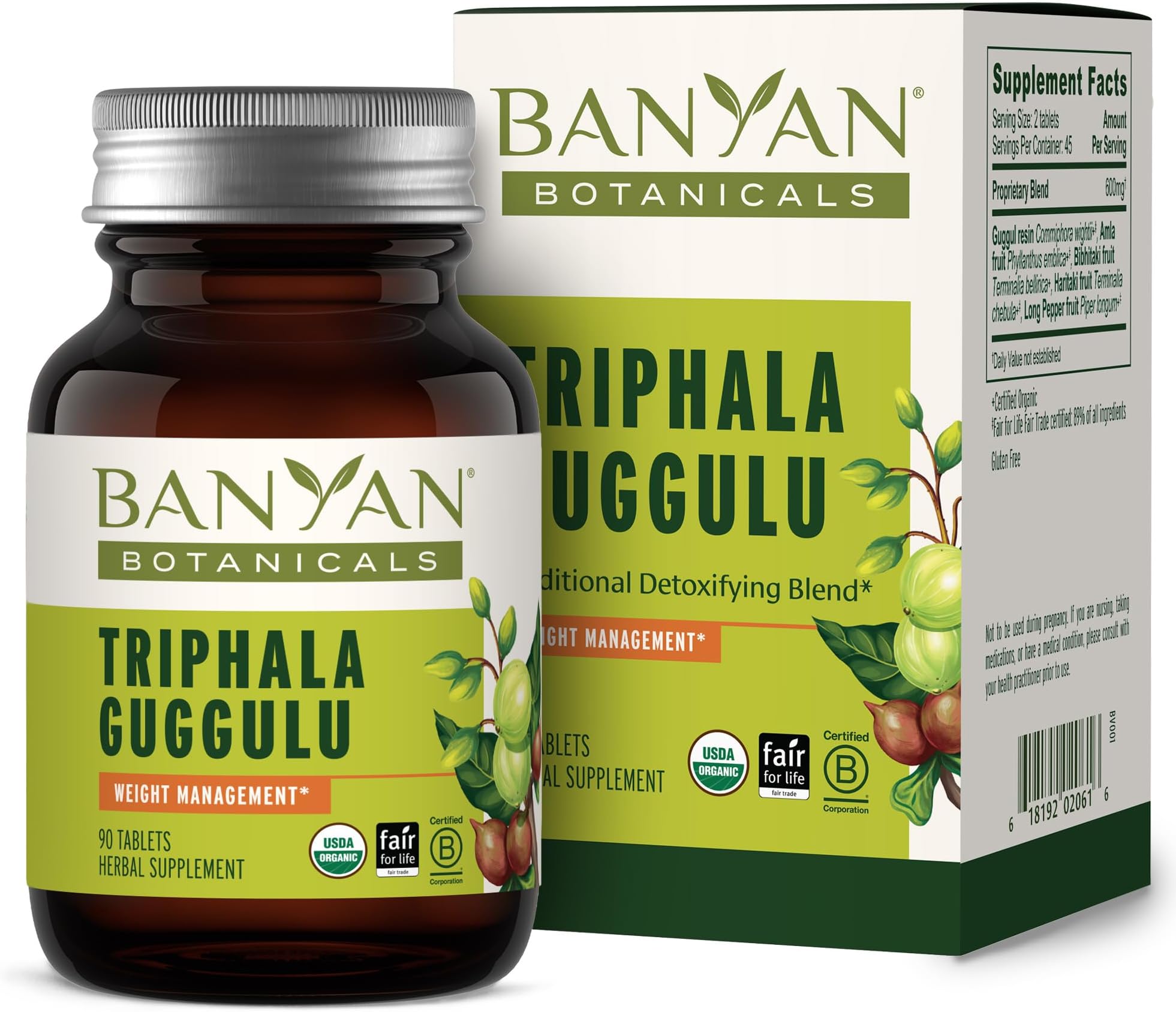 Organic Triphala Guggulu – Deep Tissue Detox & GI Tract Support – Advanced Herbal Cleansing Supplement with Guggulu Resin – Systemic Waste Elimination – 90 Tablets – USDA Organic