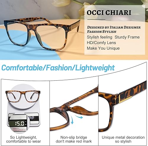 Miniatura 10 de OCCI CHIARI Lentes de lectura para hombres cómodos para lectores (1.0 1.25 1.5 1.75 2.0 2.25 2.5 2.75 3.0 3.5 4.0 5.0 6.0)