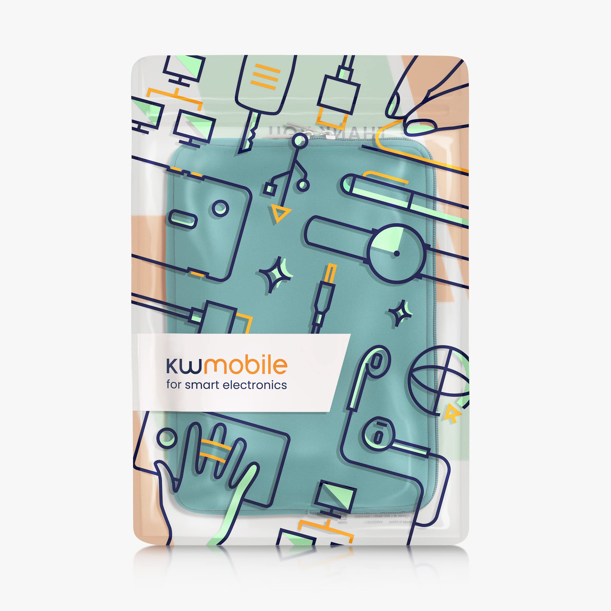 kwmobile Etui na tablet kompatybilne z tabletami 9,7"-11" - uniwersalne etui neoprenowe - pokrowiec ochronny Sleeve w kolorze petrol